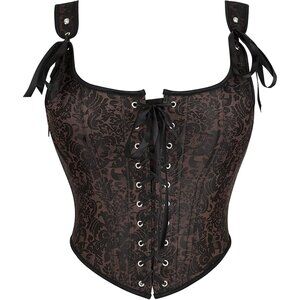 🆕Women Green Fashion Sexy Vintage Renaissance Lace Trim Corset Bustier